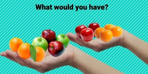Apple and oranges questions asked by the panelist to the candidate.