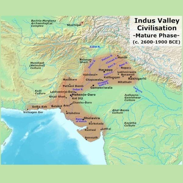 Harappan civilization map also harappa and mohenjo daro